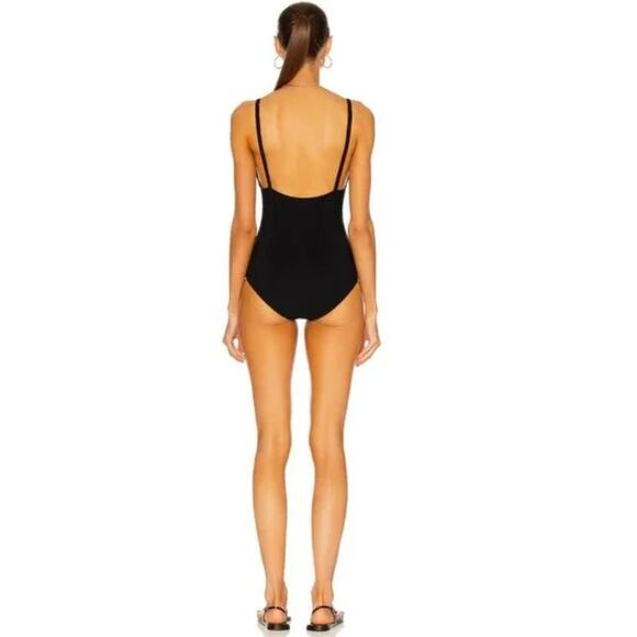 NWT Toteme Deep Neck One Piece Swimsuit Women's Black Size XXS 2X-Small - Picture 2 of 8